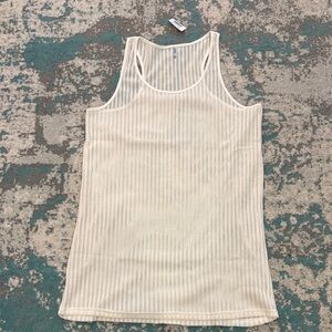 La Vie En Rose Cream Ribbed Swim Coverup